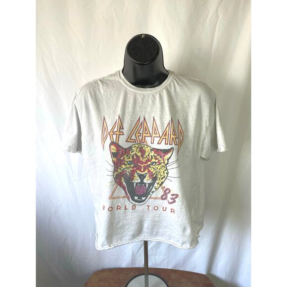 Def Leppard ’83 World Tour Retro Brand Tee Womens Med White - Picture 1 of 7